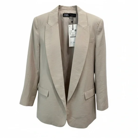 Zara Women's Beige suit set. Blazer L pants M. (Blazer fits M) NWT